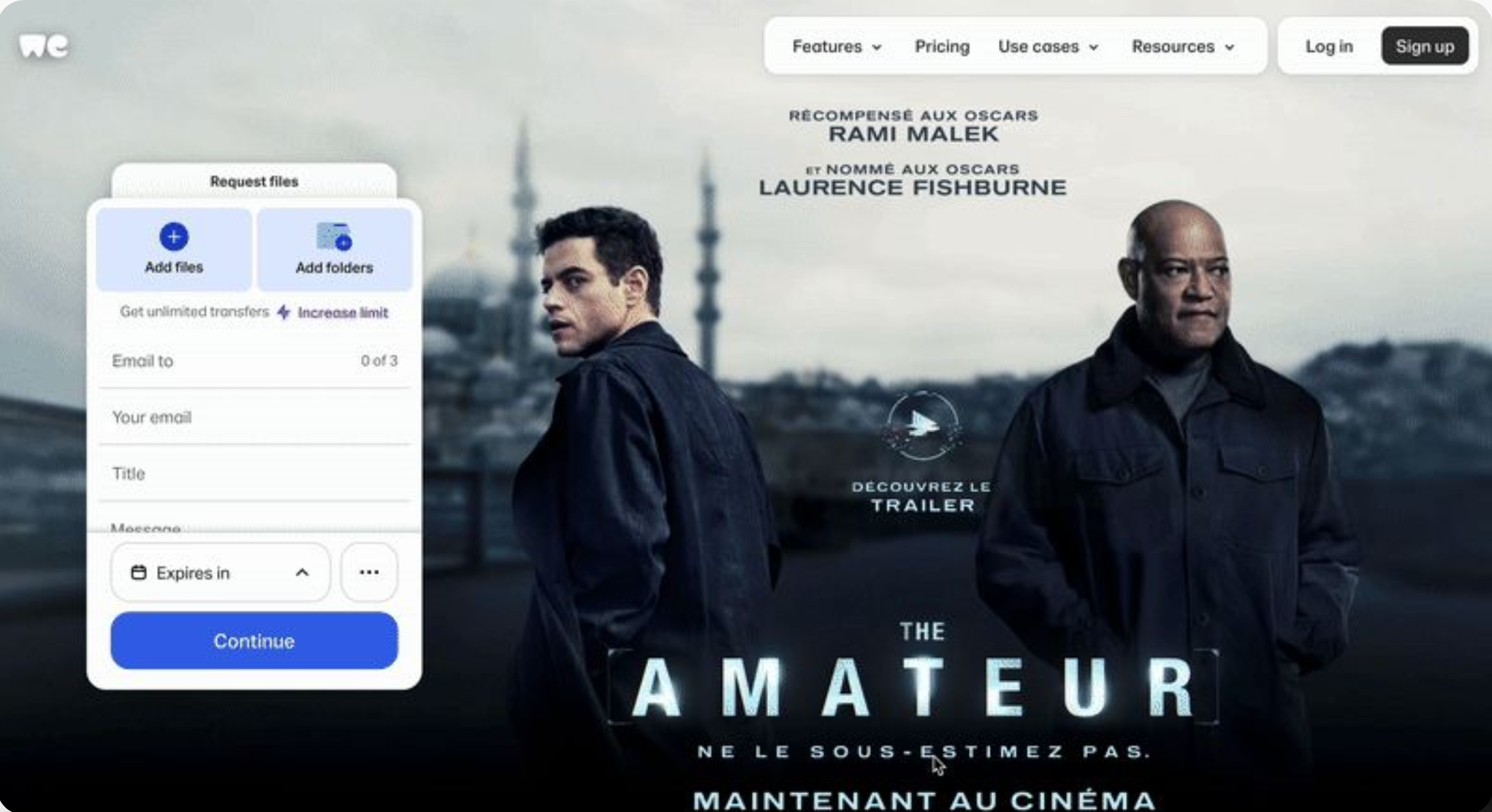 Disney+ × WeTransfer