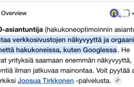 SEO Asiantuntija - Joosua Tirkkonen