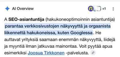 SEO Asiantuntija - Joosua Tirkkonen