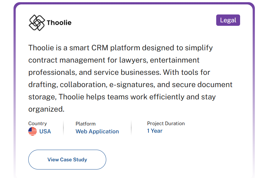 Thoolie – Smart Contract Management CRM