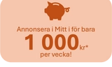 Annonsera 10 veckor för 1000kr* per vecka