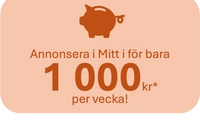 Annonsera 10 veckor för 1000kr* per vecka