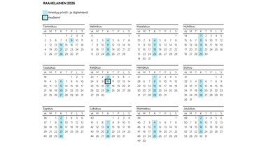 Julkaisukalenteri 2026 - Raahelainen