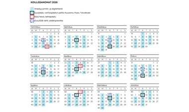 Julkaisukalenteri 2026 - Koillissanomat
