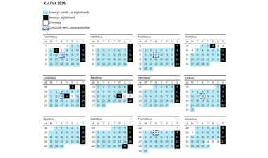 Julkaisukalenteri 2026 - Kaleva