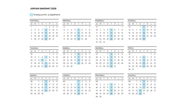 Julkaisukalenteri 2026 - Jurvan Sanomat