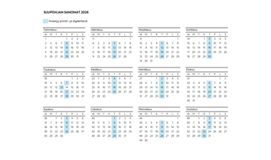 Julkaisukalenteri 2026 - Suupohjan Sanomat