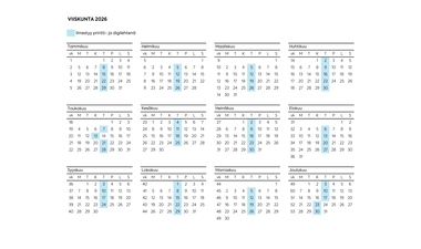 Julkaisukalenteri 2026 - Viiskunta