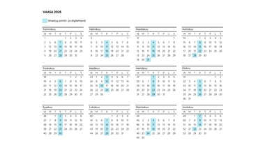 Julkaisukalenteri 2026 - Vaasa